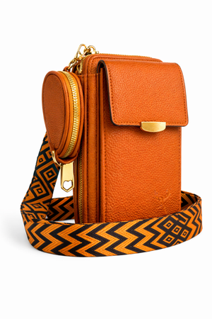 Vegan Crossbody Bag with Adjustable Guitar Strap SD 074 (7.0*3.5*1.3'' Inches)