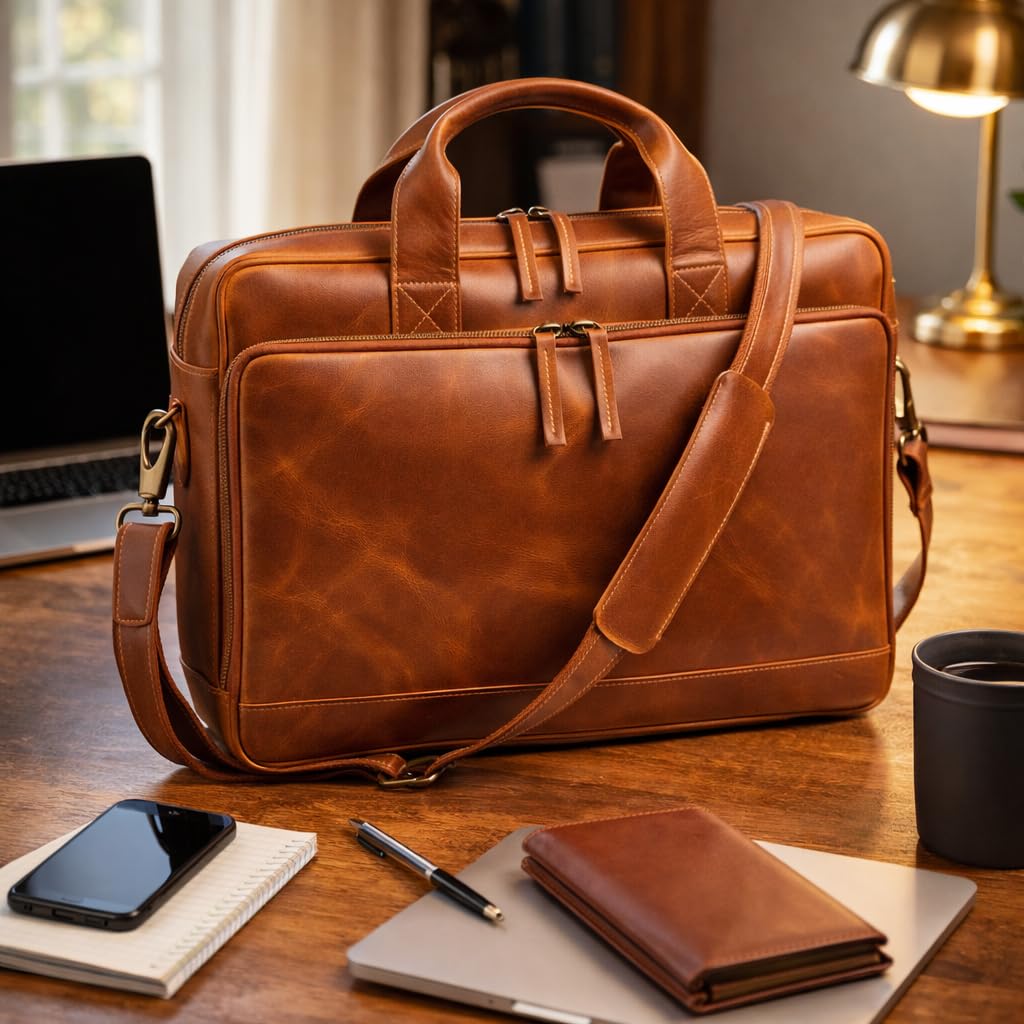 Buffalo Leather Pilot Bag AZ 058 16.25''*11.75''*3'' Inches (L*H*B)