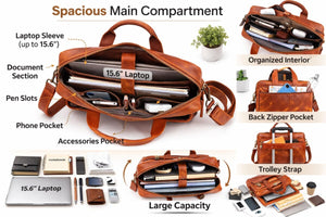 Buffalo Leather Pilot Bag AZ 058 16.25''*11.75''*3'' Inches (L*H*B)