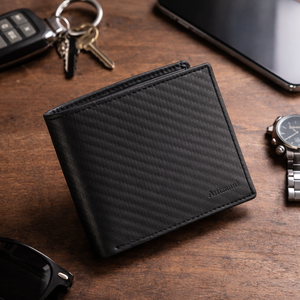 Men's Secure Bifold Nappa Leather Bifold SD 013 (Carbon Fiber)