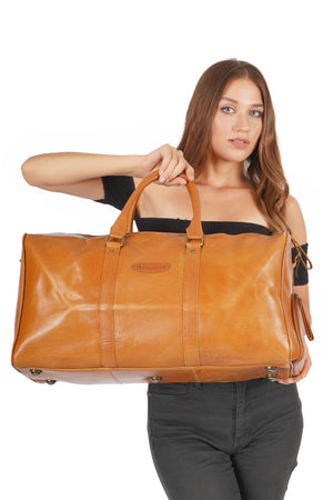 Journey Bag Leather Duffel Bag, Womens Mens Travel Bag