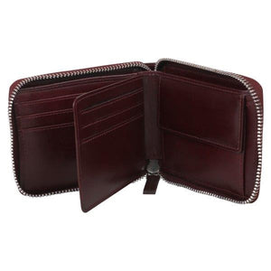 Full Grain Zipper Bifold Wallet SD 036