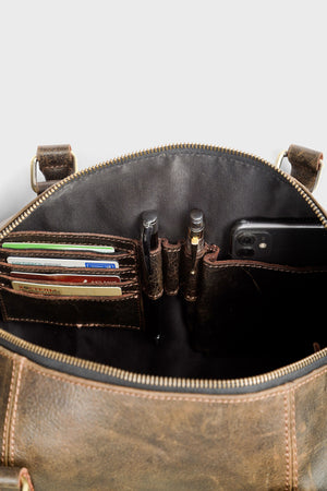 Interior organizer with card slots, pen loops and phone pocket