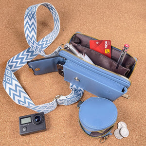 Vegan Crossbody Bag with Adjustable Guitar Strap SD 074 (7.0*3.5*1.3'' Inches)