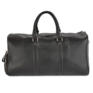 Leather Top Grain Duffel Bag for Men and Women Travel Bag MK 083 (Black) 27.5''*11.5''*11'' Inches (L*H*B)