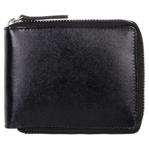 Full Grain Zipper Bifold Wallet SD 036