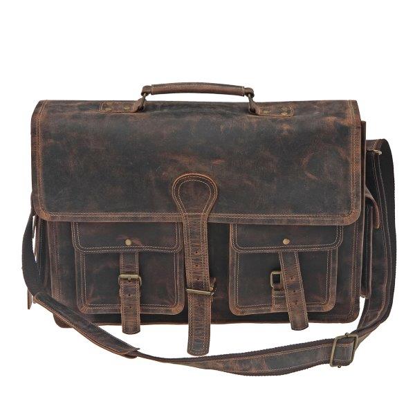 Buffalo Leather Messenger bag with Dual Compartment AZ 053