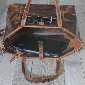 Mordernist Leather Classic Tote Purse SD 066 (Retro) 18''*12''*7.5'' Inch