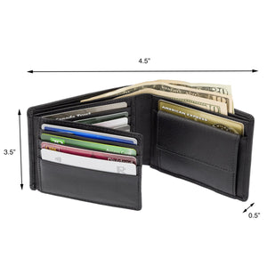 Men's Secure Bifold Nappa Leather Bifold SD 013 (Black)
