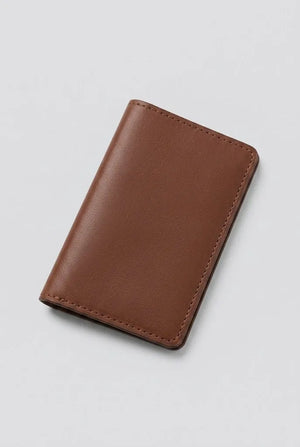 Artizanni mini leather travel journal in smooth brown leather
