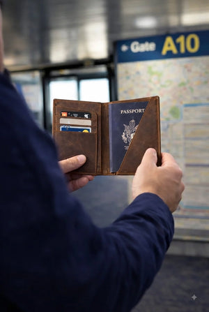 RFID Secure Passport Bifold Holder Case SD 017 (Coffee) – Artizanni Leather
