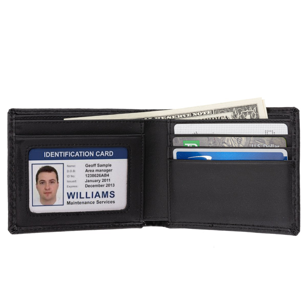 Mens Full Grain Carbon Fiber Bifold SD 060 (4.25 inches x 3.5 inches )