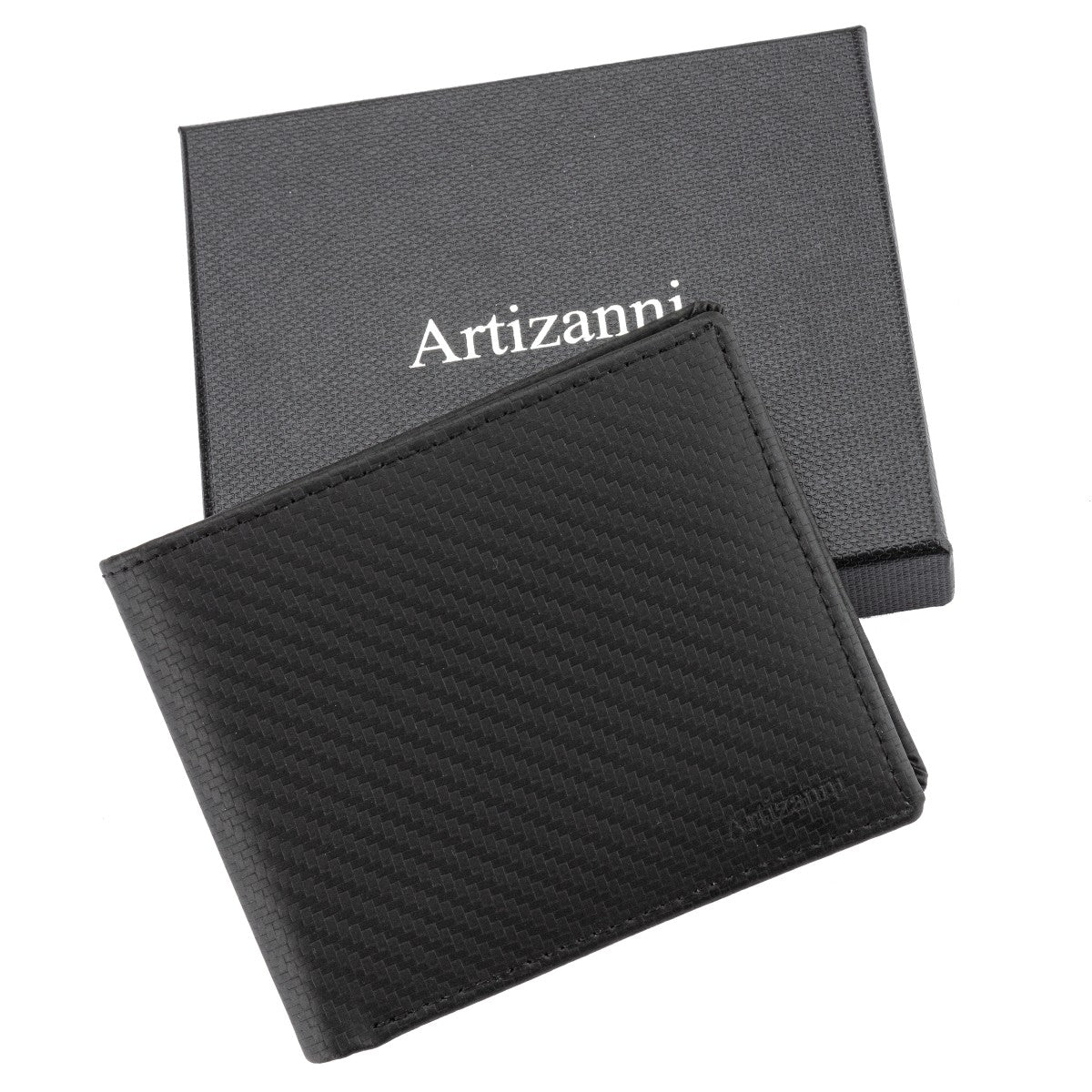 Men's Secure Bifold Nappa Leather Bifold SD 013 (Carbon Fiber)