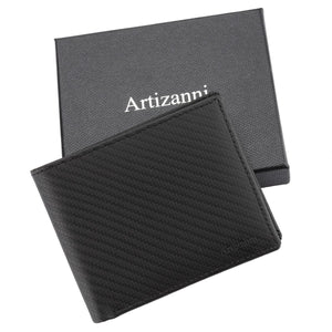 Mens Full Grain Carbon Fiber Bifold SD 060 (4.25 inches x 3.5 inches )