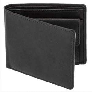 Men's Secure Bifold Nappa Leather Bifold SD 013 (Black)
