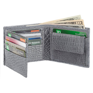 Nappa Bifold Leather Slim Wallet (Croco Pattern) SD 032