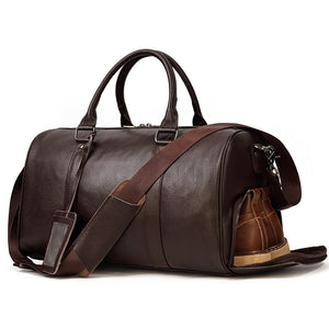 Voyager Leather Duffel Bag (Full Grain Bag) 21.7''* 10.6''*11.0'' inch (L*W*H)