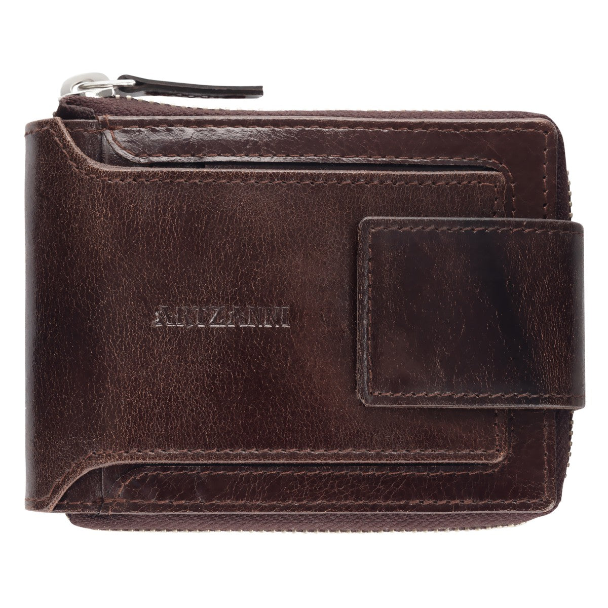 Brown Bifold Top Grain Leather Classic Billfold SD 061
