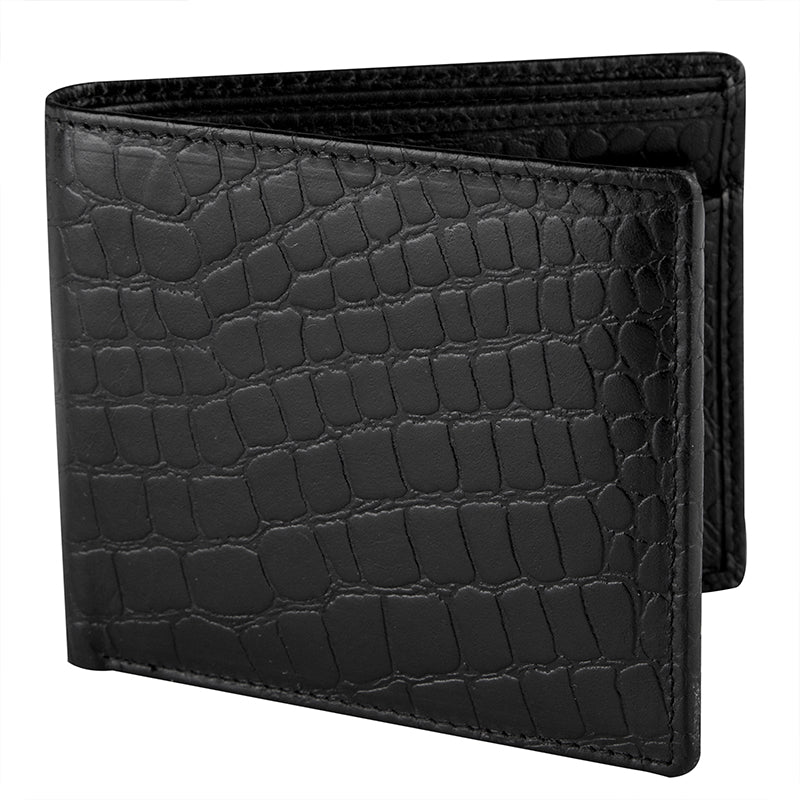 Nappa Bifold Leather Slim Wallet (Croco Pattern) SD 032