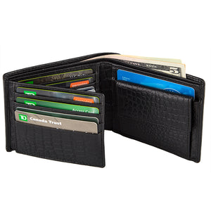 Nappa Bifold Leather Slim Wallet (Croco Pattern) SD 032