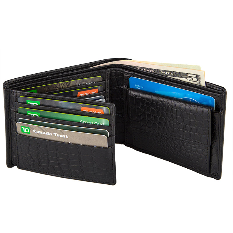 Nappa Bifold Leather Slim Wallet (Croco Pattern) SD 032