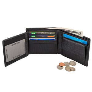 Nappa Bifold Leather Slim Wallet (Croco Pattern) SD 032