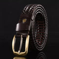 Braided Leather Belt for Men Casual Jeans, Golf, Men's Woven Alloy Buckle Gifts for Men