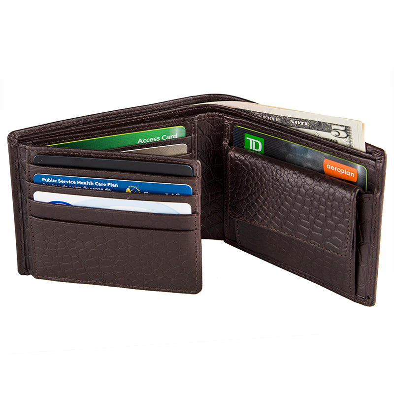 Leather Bifold Wallets Brown