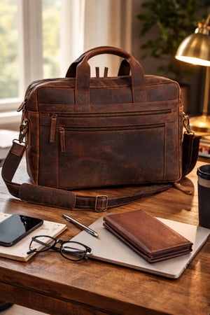 Buffalo Leather Pilot Bag AZ 052  16.25''*11.75''*3'' Inches (L*H*B)