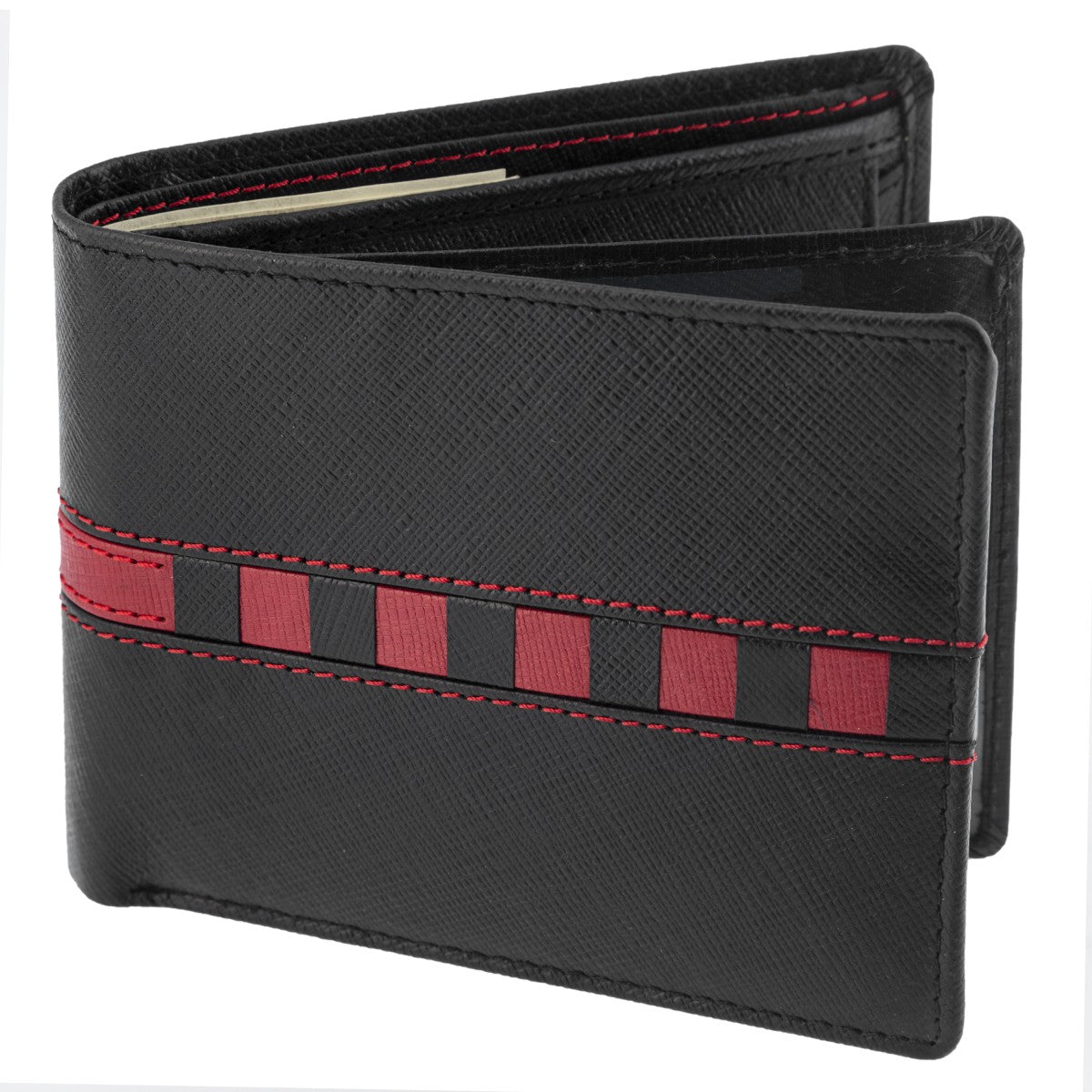 Full Grain Bifold Men's Center Wing Wallet Card Case SD 029