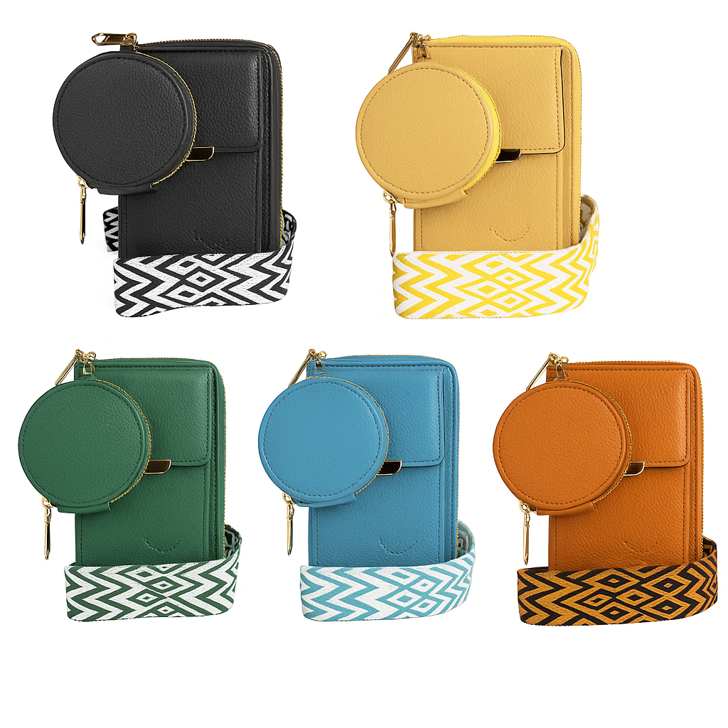 Vegan Crossbody Bag with Adjustable Guitar Strap SD 074 (7.0*3.5*1.3'' Inches)