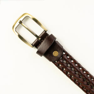 Braided Leather Belt for Men Casual Jeans, Golf, Men's Woven Alloy Buckle Gifts for Men