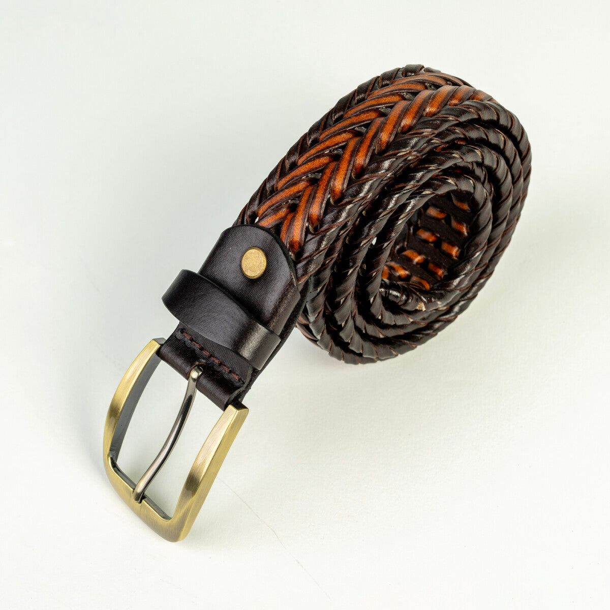 Braided Leather Belt for Men Casual Jeans, Golf, Men's Woven Alloy Buckle Gifts for Men