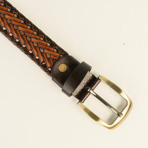 Braided Leather Belt for Men Casual Jeans, Golf, Men's Woven Alloy Buckle Gifts for Men
