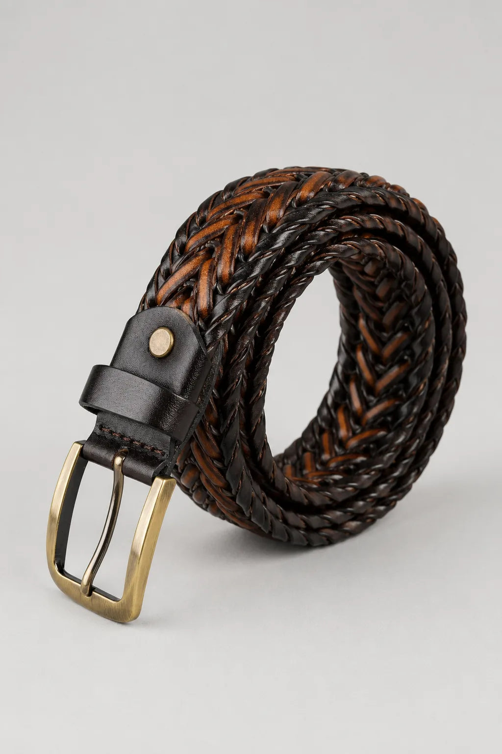 Braided Leather Belt for Men Casual Jeans, Golf, Men's Woven Alloy Buckle Gifts for Men