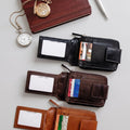 Brown Bifold Top Grain Leather Classic Billfold SD 061