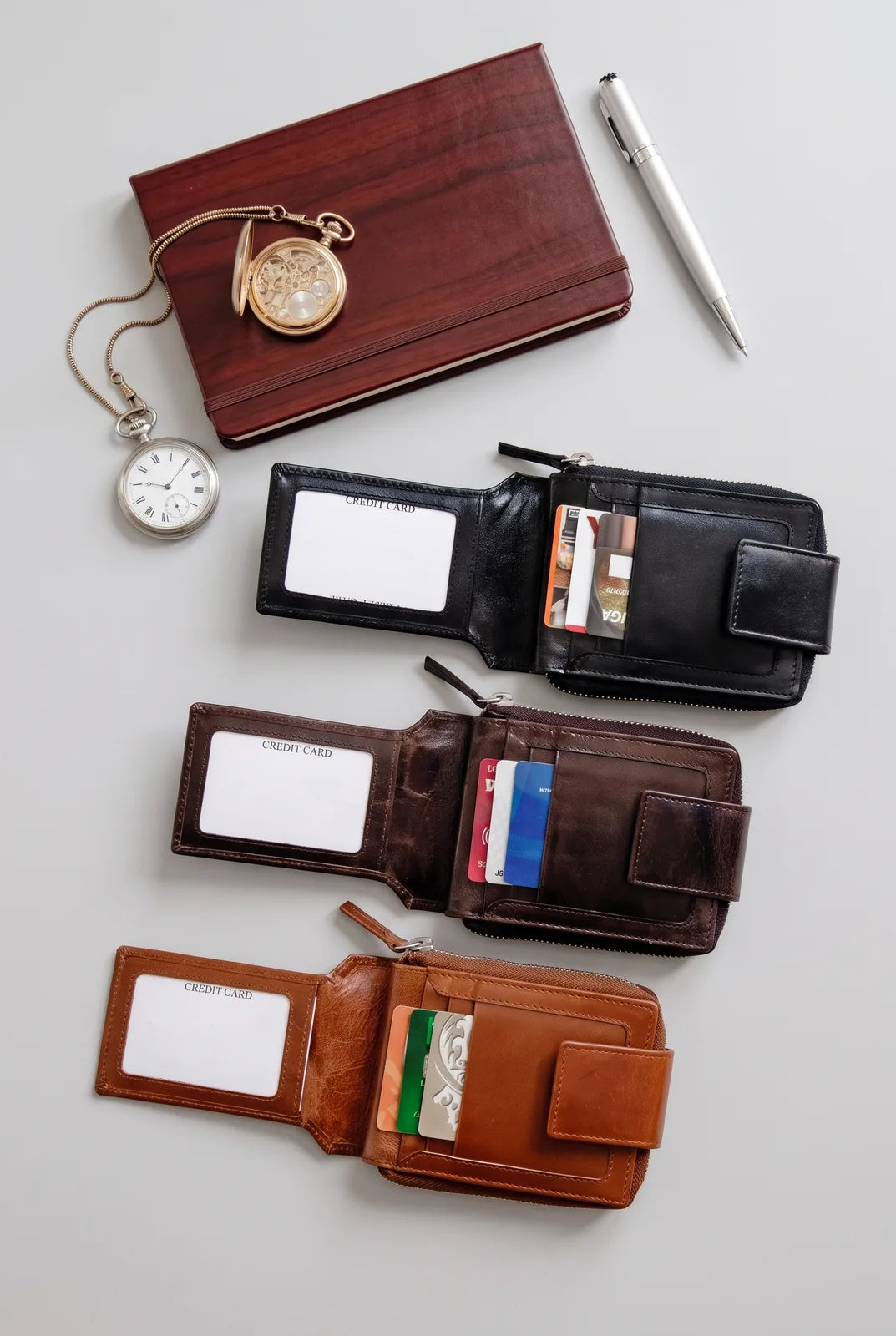 Brown Bifold Top Grain Leather Classic Billfold SD 061