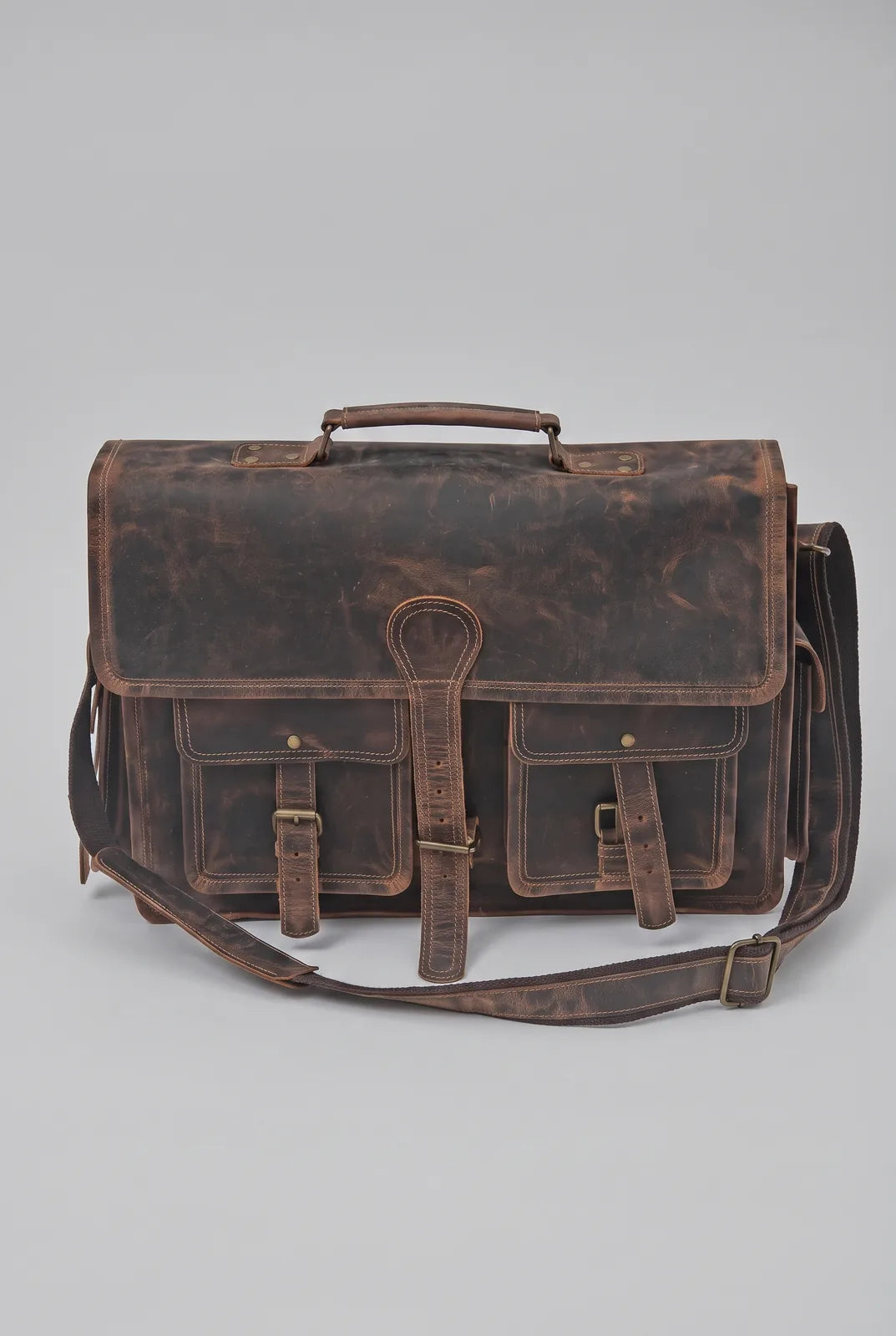 Buffalo Leather Messenger bag with Dual Compartment AZ 053
