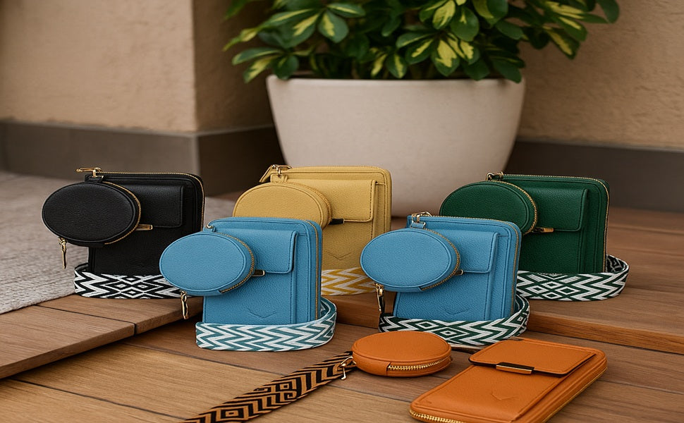 Vegan Crossbody Bag with Adjustable Guitar Strap SD 074 (7.0*3.5*1.3'' Inches)