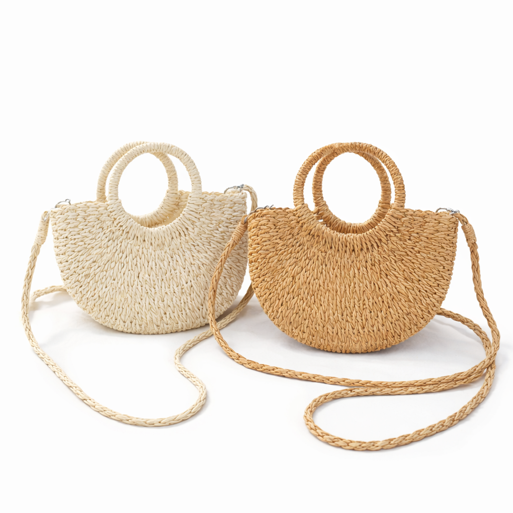 Artizanni Rattan Straw Handbag Hobo Bags