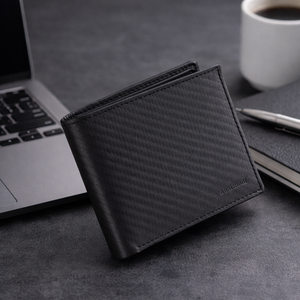 Mens Full Grain Carbon Fiber Bifold SD 060 (4.25 inches x 3.5 inches )
