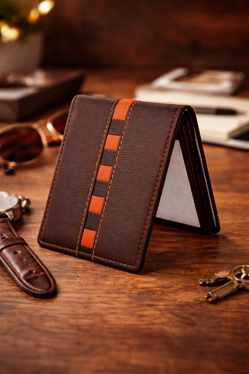 Trekker Bifold Men's Center Wing Wallet Card Case SD 029