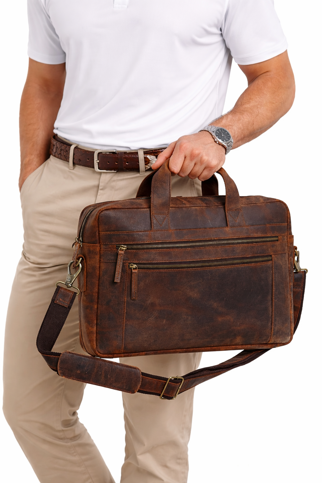 Buffalo Leather Pilot Bag AZ 052  16.25''*11.75''*3'' Inches (L*H*B)