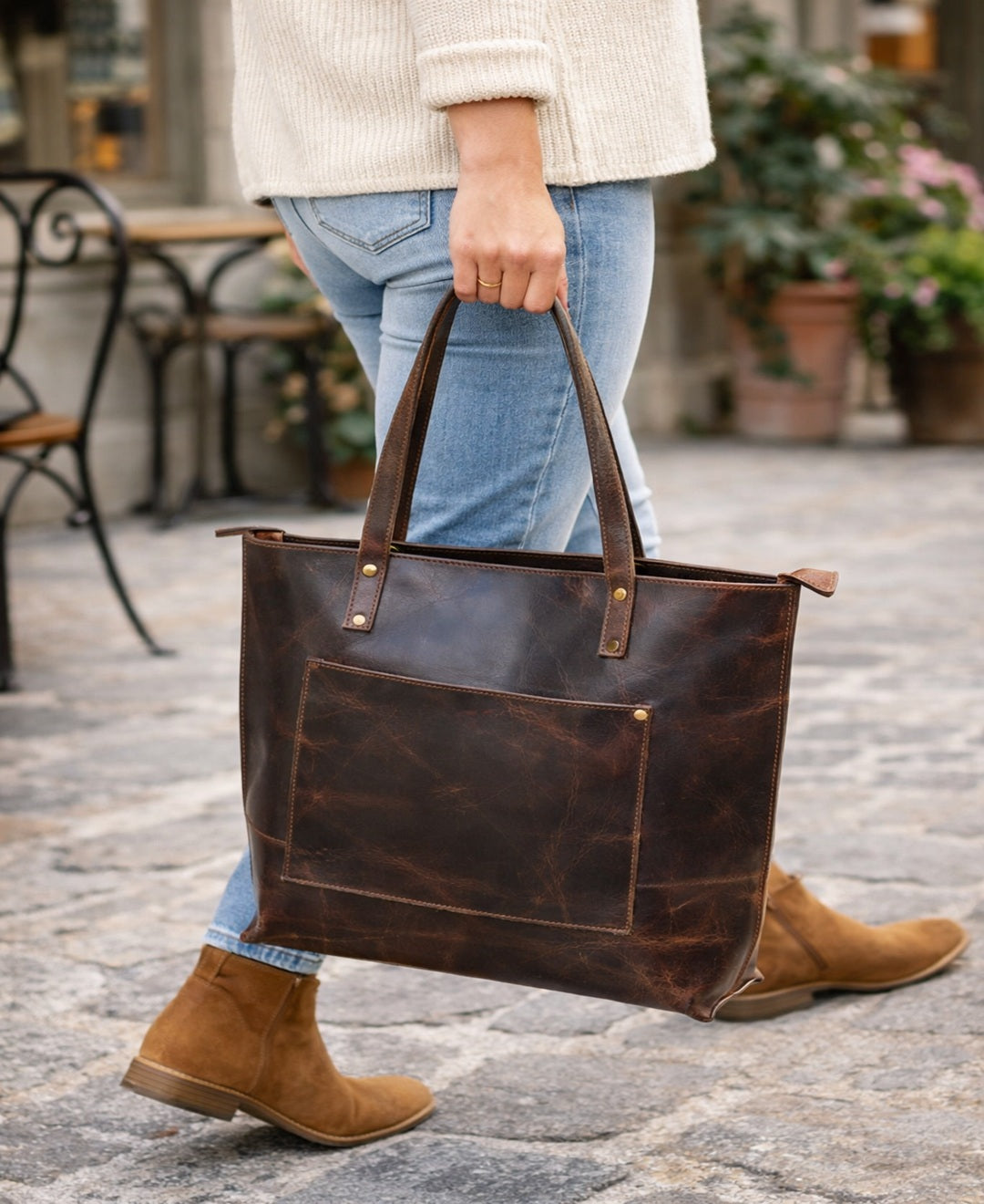 Mordernist Classic Tote Purse SD 066 (Western) 15.75''*13''* 7.5'' (L*H*B) Inches