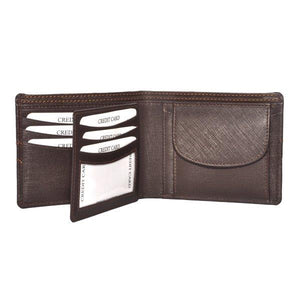 Full Grain Bifold Men's Center Wing Wallet Card Case SD 029