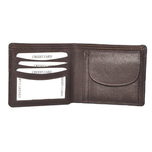 Full Grain Bifold Men's Center Wing Wallet Card Case SD 029
