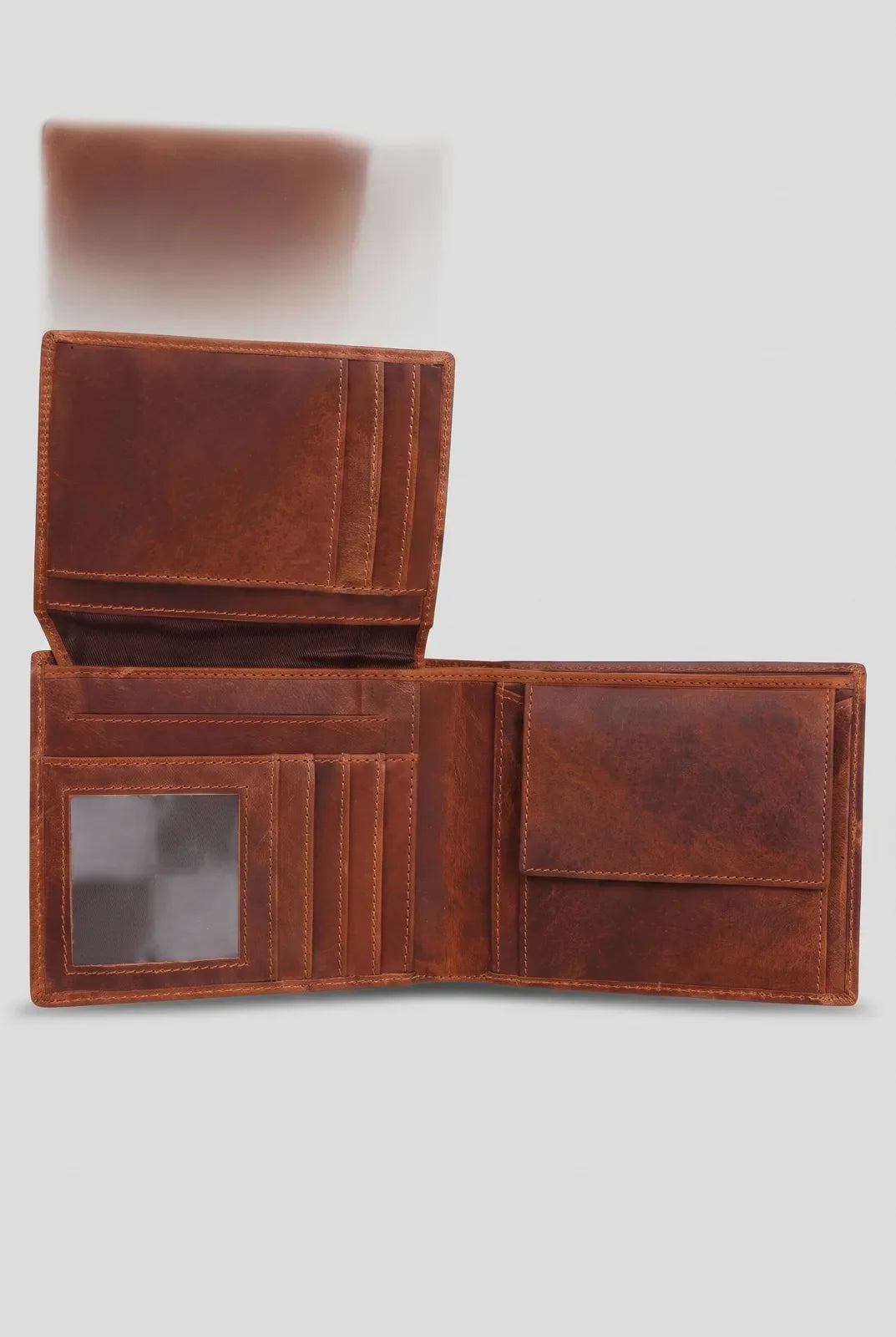 Full Grain Vintage BiFold Travel Wallet SD 03 (Brown)