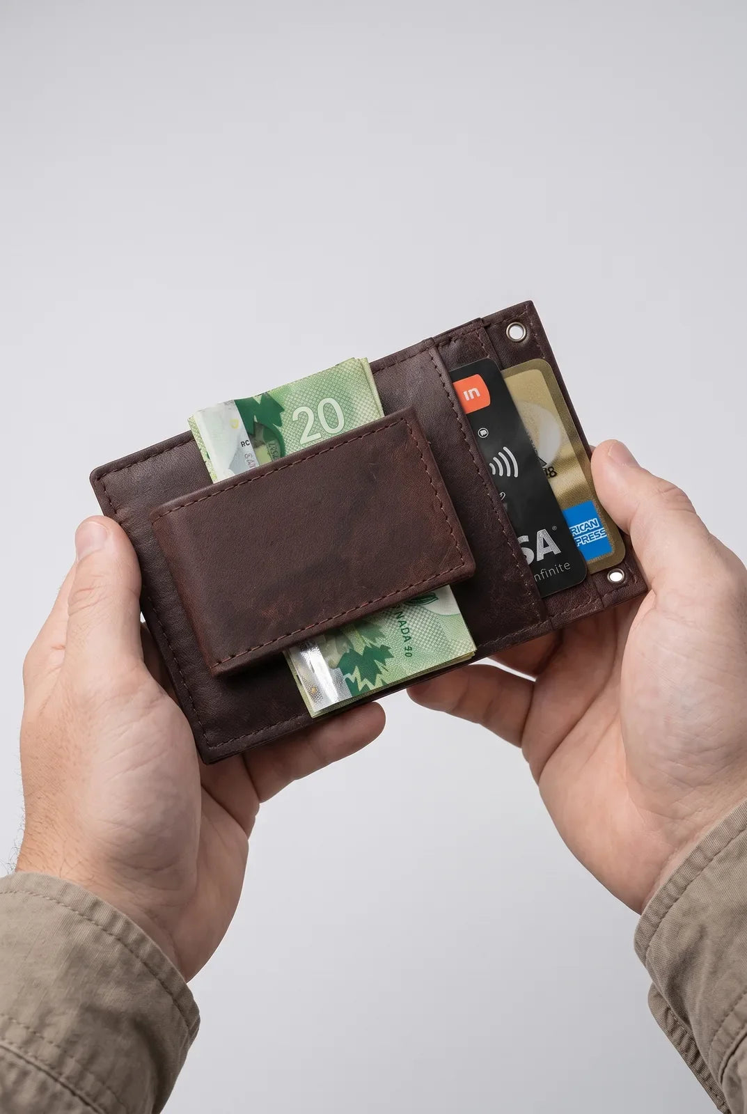 Genuine Leather Slim Detachable Money Clip SD 001