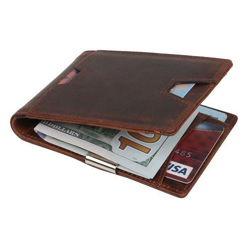 Leather Money Clip Wallet - Natural SD 051