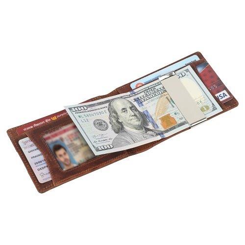 Leather Money Clip Wallet - Natural SD 051